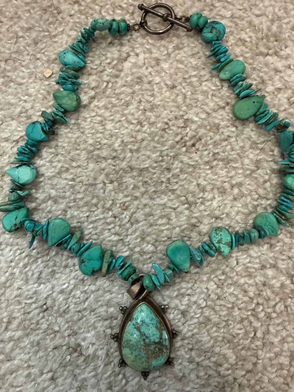 Turquoise Beaded Pendant Necklace - Women Jewelry